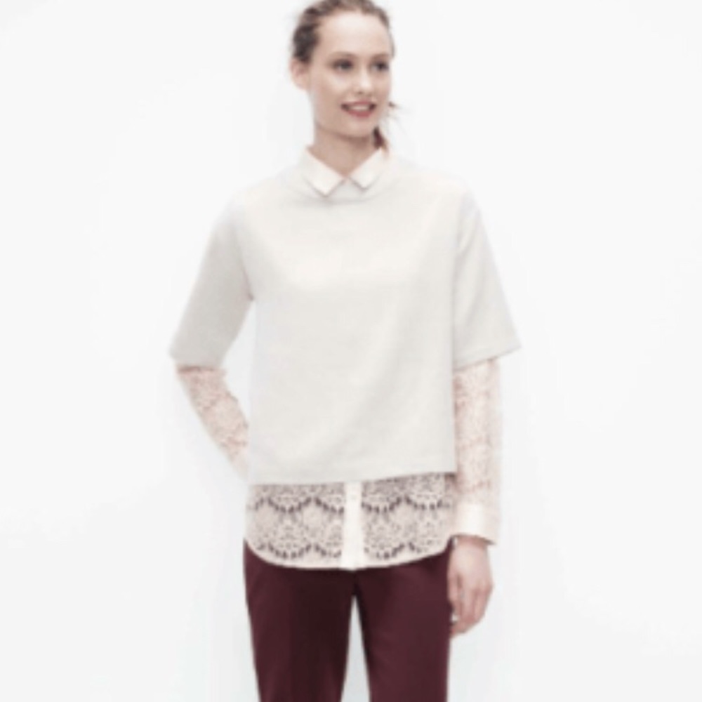 Ann Taylor Cropped Wool tee / sweater